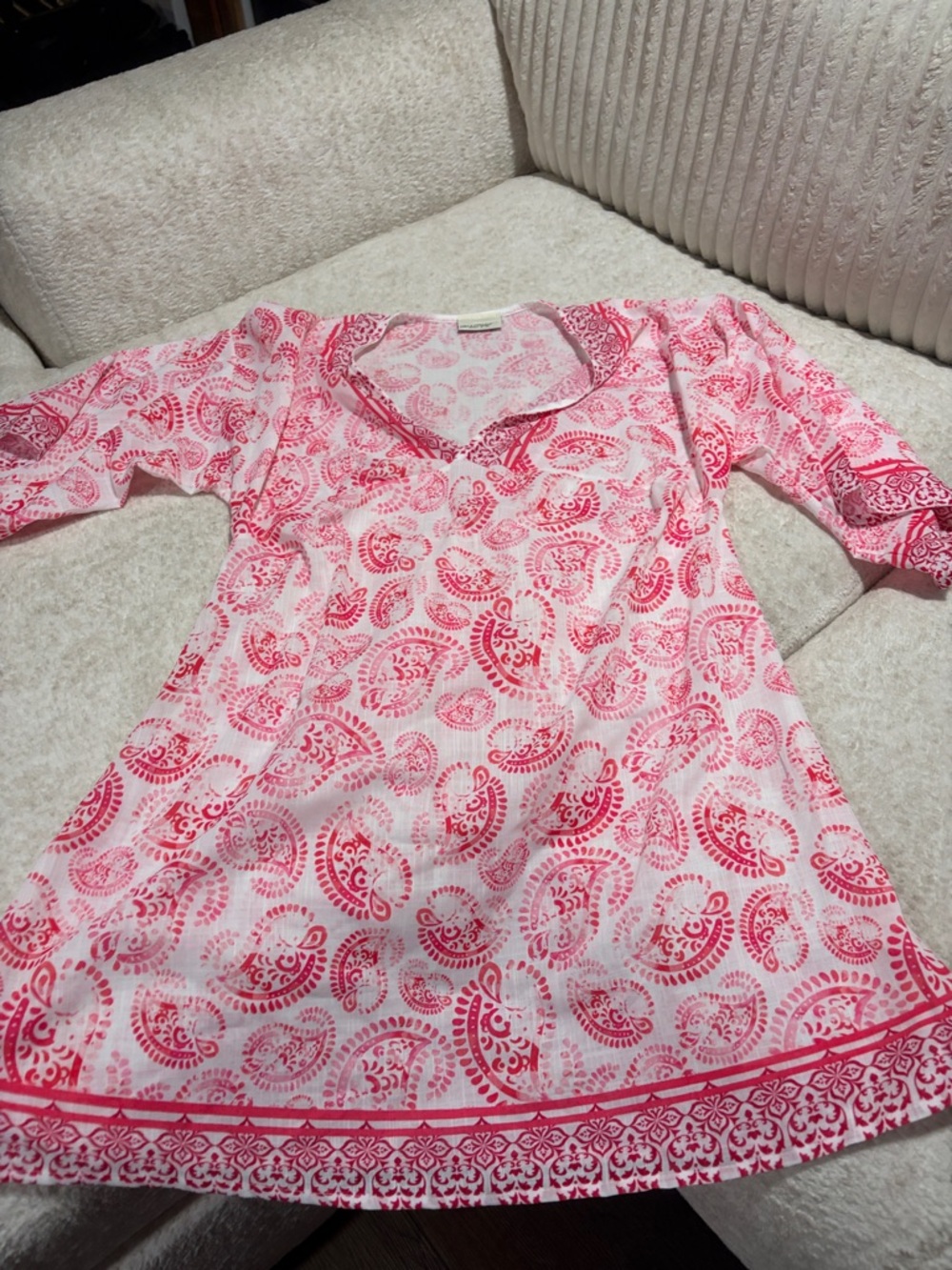 Brand new, never worn one size fits most Pink Paisley Tunic Top
